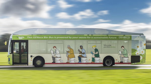 The Bio-Bus, nicknamed "the number two," will transport riders between Bath and Bristol.Credit: GENeco