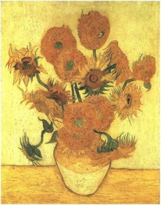 By examining paint segments from Van Gough's "Sunflowers," experts believe preservation techniques could be improved.Credit: Van Gogh Gallery