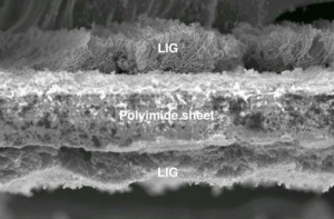 The flexible material created at Rice University has the potential for use in electronics or for energy storage.Image: Tour Group/Rice University 