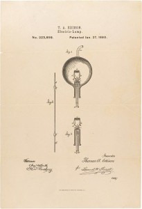 On January 27, 1880, Thomas Edison received the historic patent embodying the principals of his incandescent lamp that paved the way for the universal domestic use of electric light.Image:Government Documents