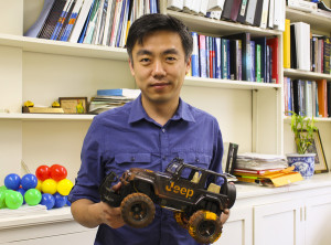 During initial trials, the team tested the nanogenerator's capabilities on a toy car with LED lights.Image: UW-Madison College of Engineering