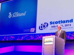 Minister Fergus Ewing addressed the audience during the ECS Plenary Session. 