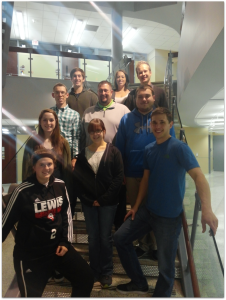 Top row (l to r): Mark Sivak, Samantha Brain, Zachary Widel Middle row: Middle Row: Jeromy Rech, Dr. Jason Keleher, Richard Wiencek Third row: Julianne Truffa, Lisa Janes, Jacob MurrayBottom row: Amy Mlynarski