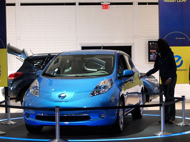 The Nissan LEAF can travel 100 miles on a single charge and starts at $29,000.Image: Michael Gil